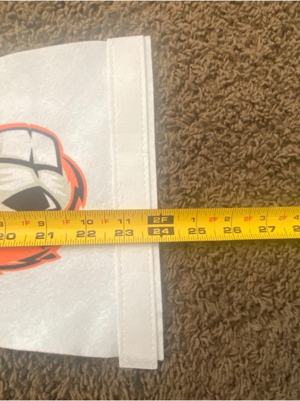 White and Orange Small Caltech Pennant Size: 9